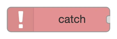 The catch node in the Node-RED palette