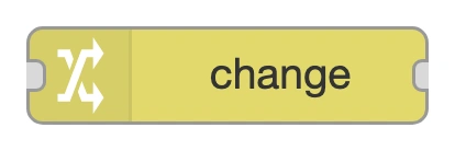 The change node in the Node-RED palette