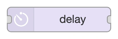 The delay node in the Node-RED palette