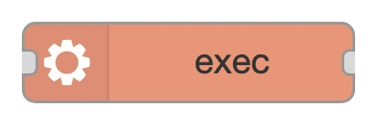 The exec node in the Node-RED palette