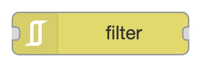 The filter (rbe) node in the Node-RED palette