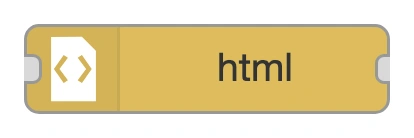 The html node in the Node-RED palette