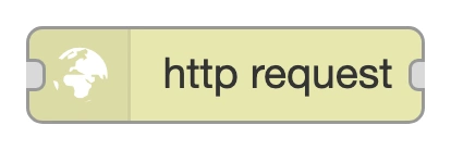 The http request node in the Node-RED palette