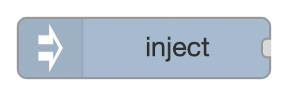 The inject node in the Node-RED palette