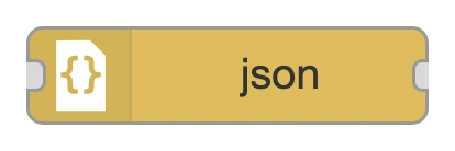 The json node in the Node-RED palette