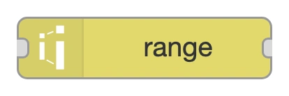 The range node in the Node-RED palette