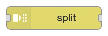 The split node in the Node-RED palette