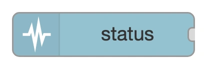 The status node in the Node-RED palette