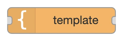 The template node in the Node-RED palette