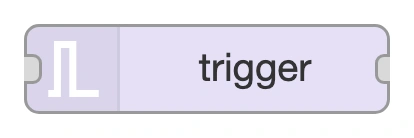 The trigger node in the Node-RED palette