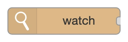 The watch node in the Node-RED palette