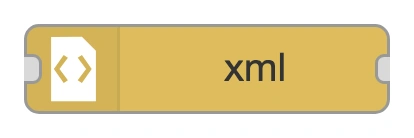 The xml node in the Node-RED palette