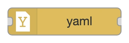 The yaml node in the Node-RED palette