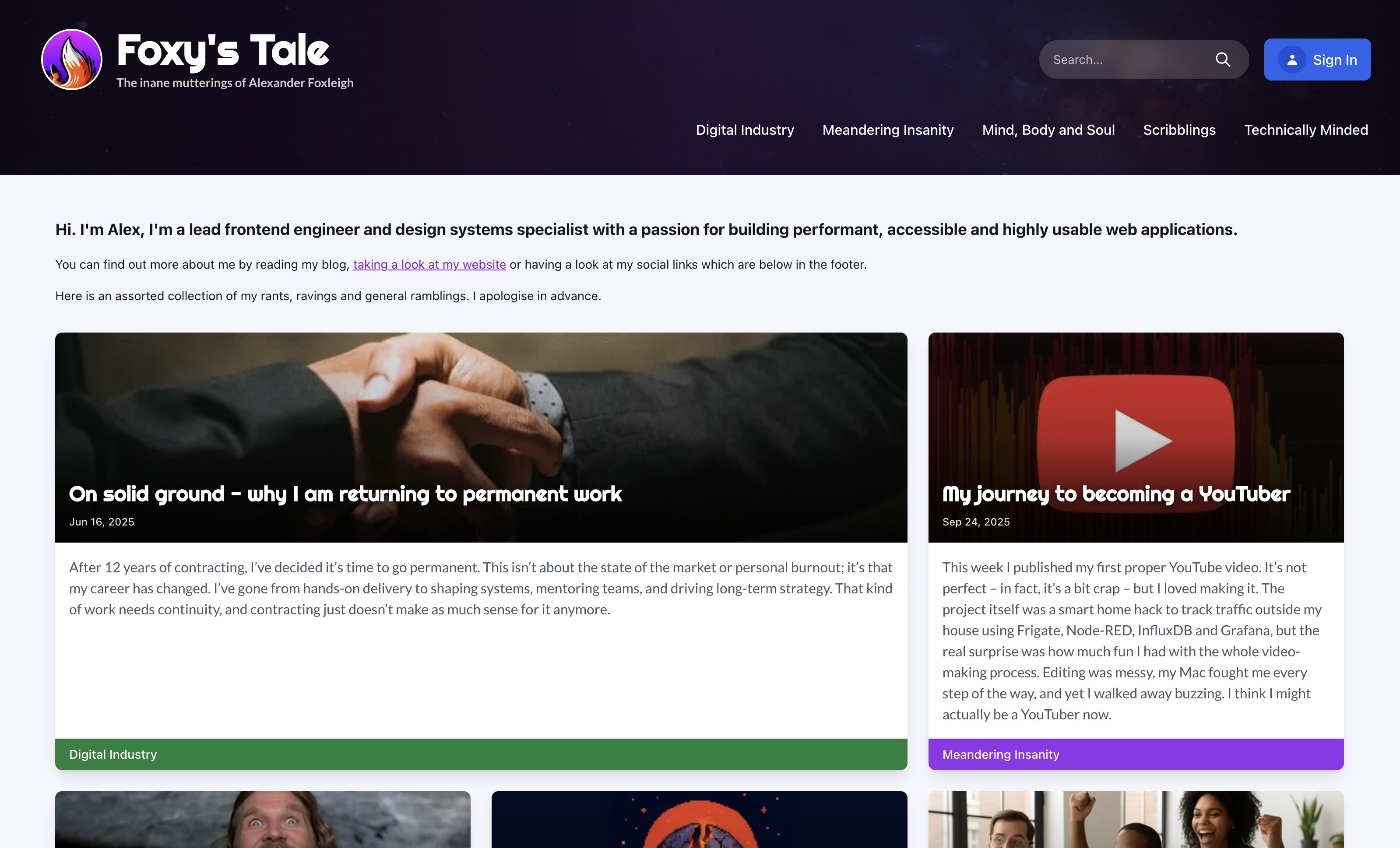 Foxy's Tale - the original blog